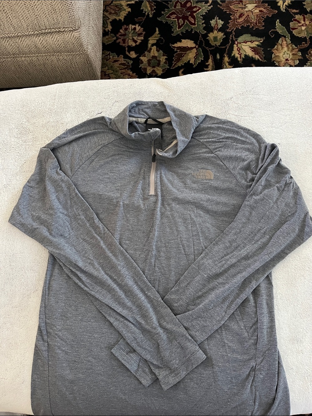 The North Face women’s Heather Gray Half-Zip Performance Top